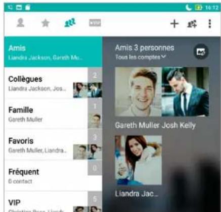 ASUS ZenPad 3 8.0 Z581KL - Définir un contact en tant que VIP à partir de l'écran Groupes - 1