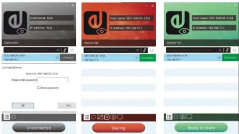Ecler VEO-SWC45TH - • Démarrage et fonctionnement de l'application VEOShare - 1