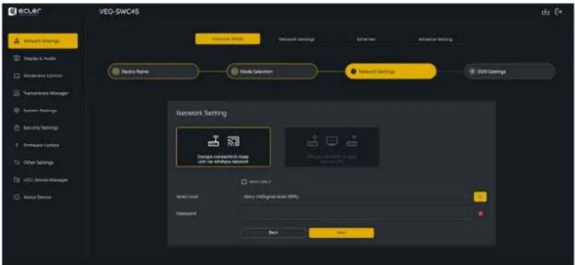 Ecler VEO-SWC45TH - Cliquez sur « Next » (étape suivante) pour configurer le point d'accès WiFi. - 6