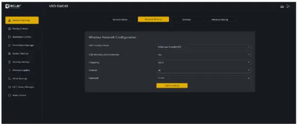 Ecler VEO-SWC45TU - Network Settings (paramètres réseau) - 3
