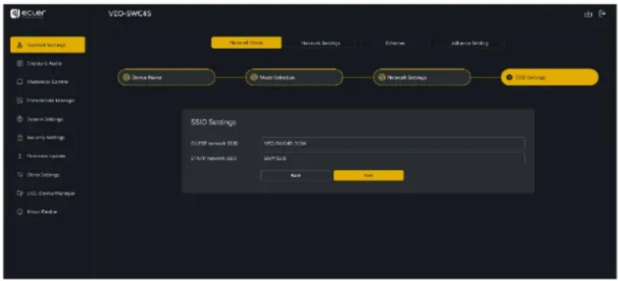 Ecler VEO-SWC45TU - Cliquez sur « Next » (étape suivante) pour configurer le point d'accès WiFi. - 2