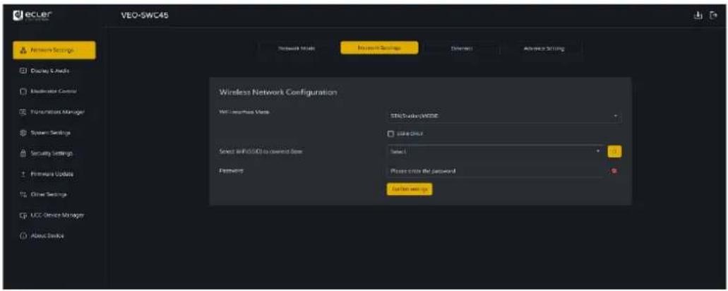 Ecler VEO-SWC45TU - Network Settings (paramètres réseau) - 4