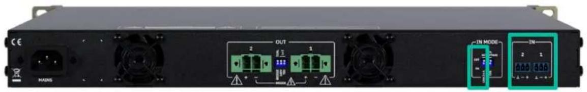 Ecler AURA-2B600 - Connexions d'entrée analogiques - 1