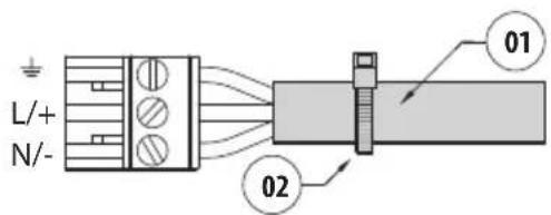 Videotec Maximus MHX - Anschluss der Versorgungsleitung mit 24Vac und 12Vdc für MHX ohne Scheibenwischer - 4