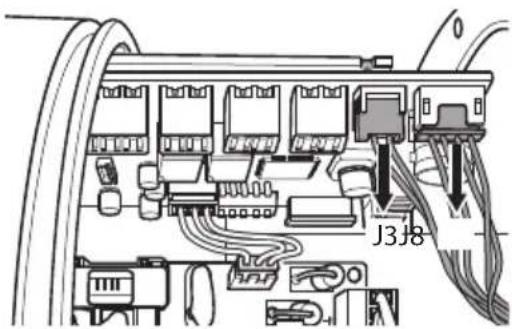 Videotec Maximus MHX - Die Verbindungsstecker J3 und J8 abtrennen (version mit Scheibenwischer). - 1