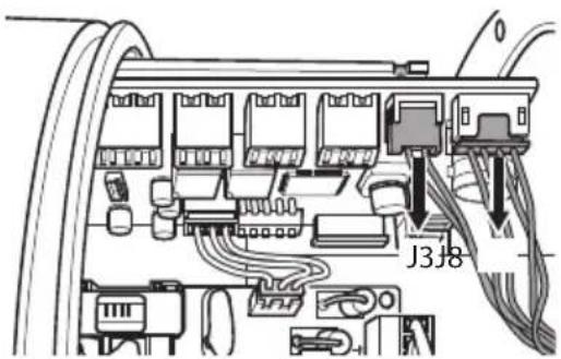 Videotec Maximus MHX - Disconnect J3 and J8 connectors (version with wiper). - 1
