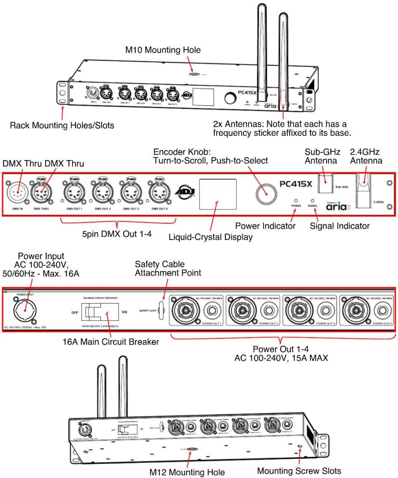 Adj PC415X - PROTECTION CLASS 1 - FIXTURE MUST BE PROPERLY GROUNDED - 4