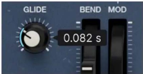 Arturia JUP-8000 V - Fenêtres contextuelles de valeurs - 1