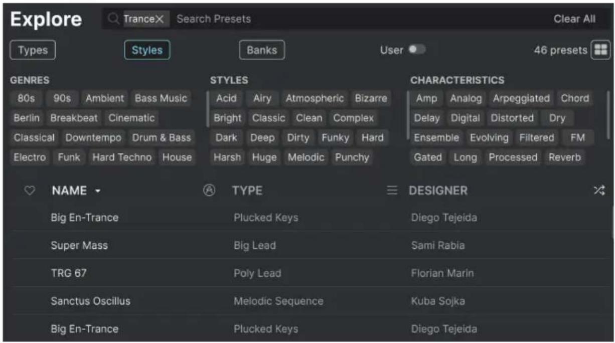 Arturia JUP-8000 V - Fenêtre Search Results - 1