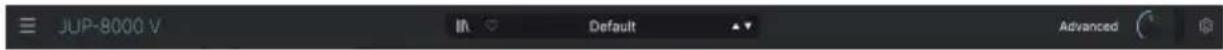 Arturia JUP-8000 V - Barre d'outils supérieure - 1