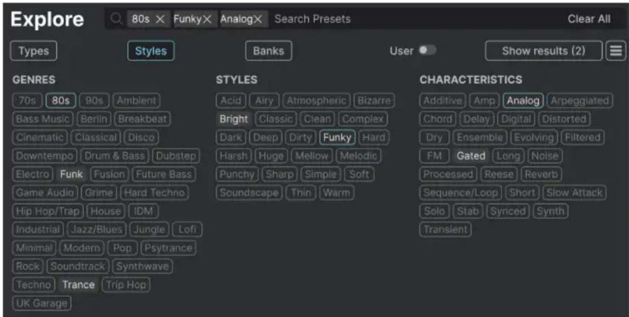 Arturia JUP-8000 V - Styles - 1