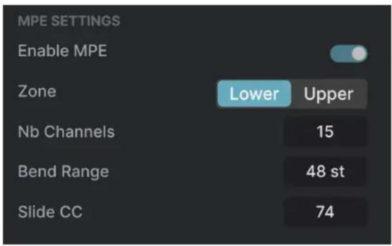 Arturia JUP-8000 V - MPE Settings - 1