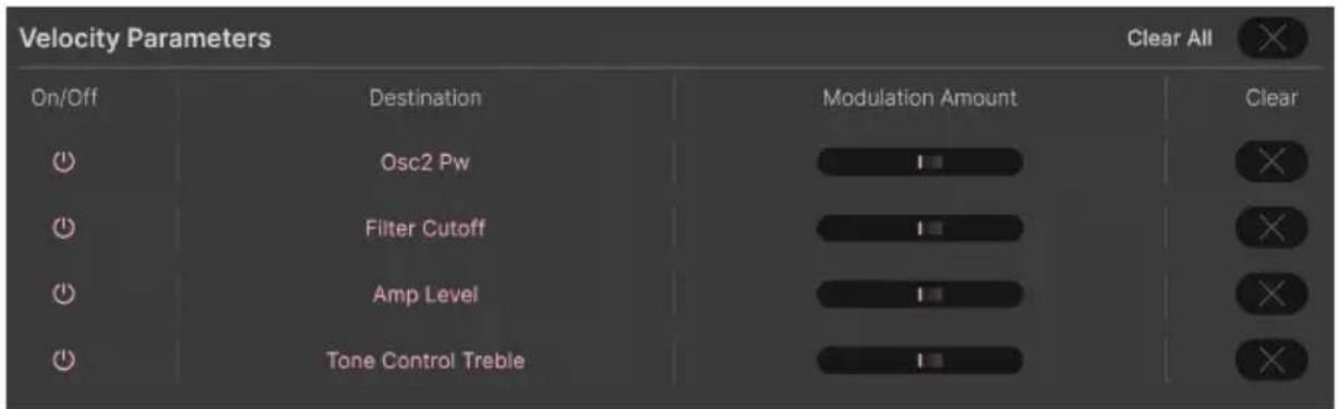 Arturia JUP-8000 V - La liste de paramètres - 1