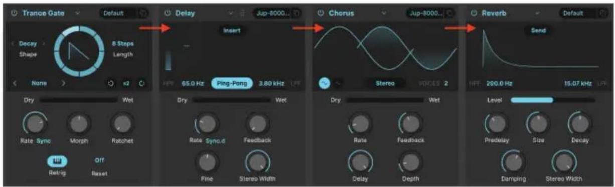 Arturia JUP-8000 V - Routage des effets - 1