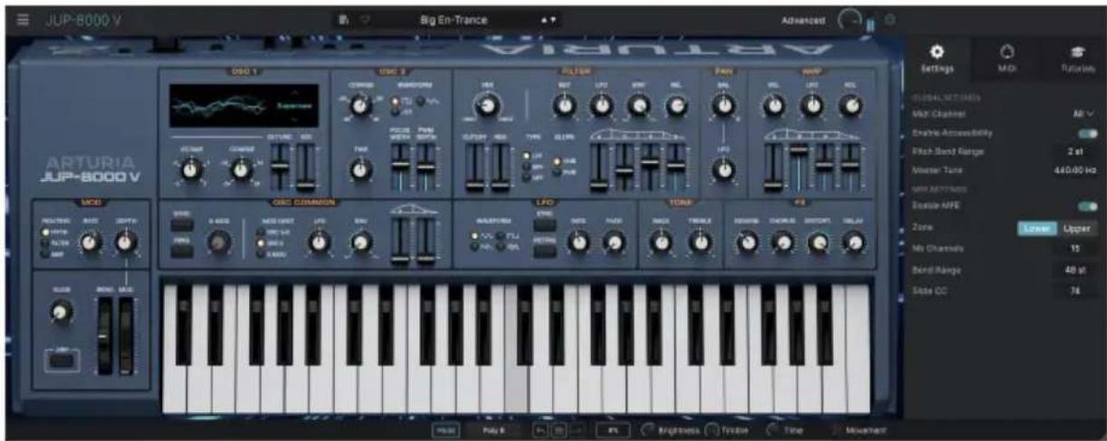 Arturia JUP-8000 V - INTERFACE UTILISATEUR - 1
