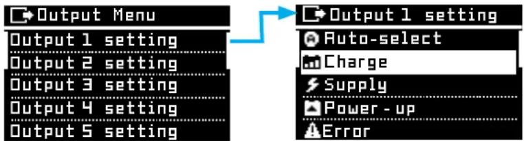 GYS Gysflash 108.12 CNT FV - Output Menu - 1