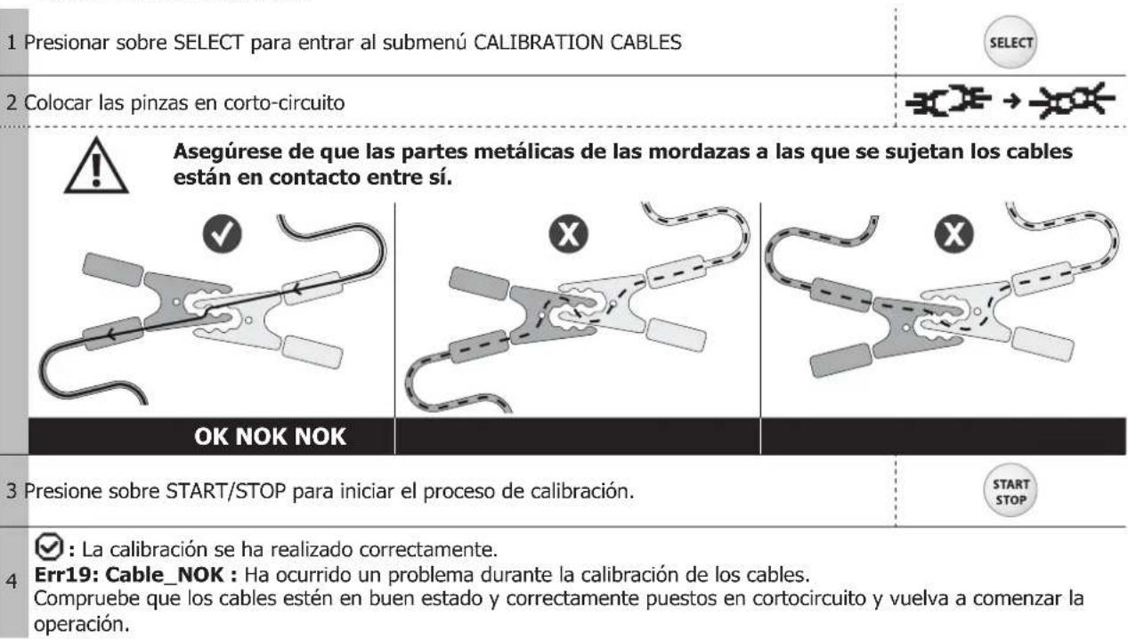 GYS Gysflash 121.12 Cnt-Fv - Calibración de cables : - 1