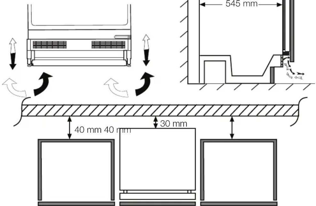 Küppersbusch FKU1540.0i - Placing the refrigerator under the counter and adjusting the legs - 1
