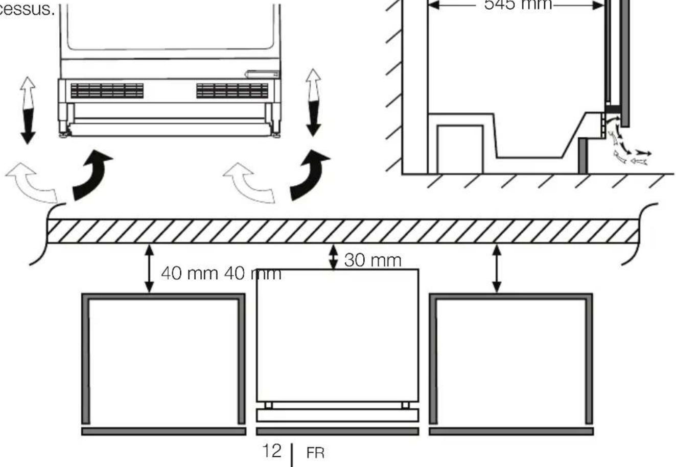 Küppersbusch FKU1540.0i - Installation du réfrigérateur sous le plan de travail et réglage des pieds - 1