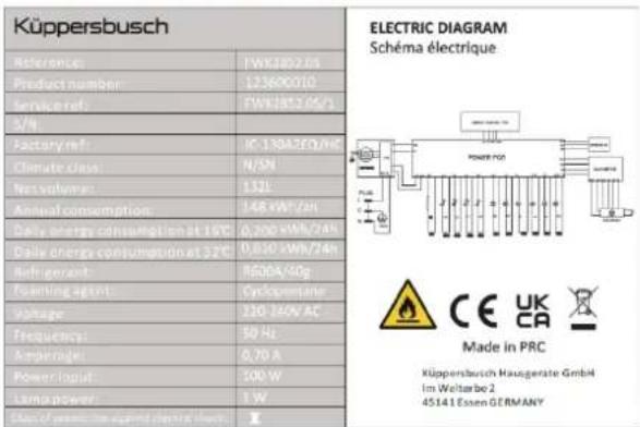 Küppersbusch FWK2852.0S - TECHNICAL DATA - 1