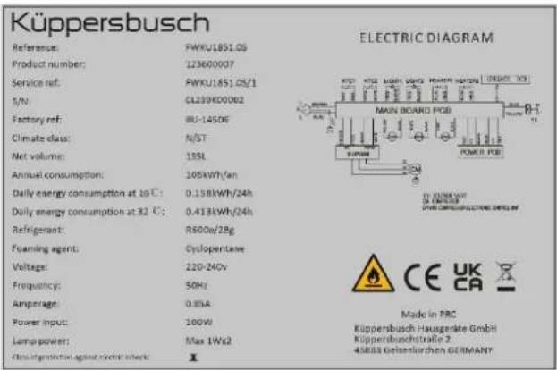 Küppersbusch FWKU1851.0S - TECHNICAL DATA - 1