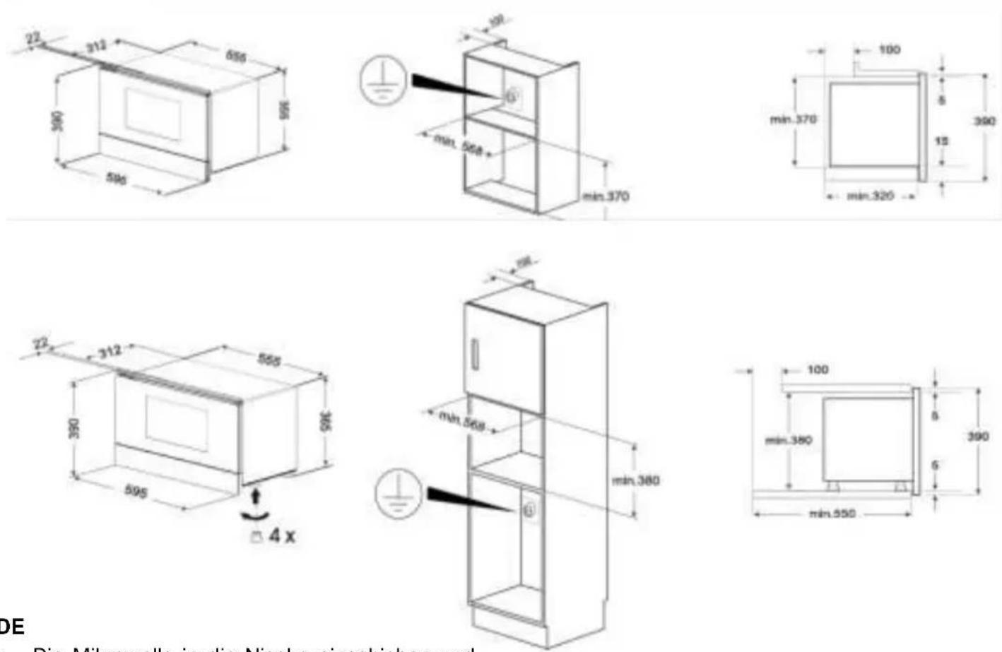 Küppersbusch ML6330.0KSM - Einbau / Dimensions pour l'installation du four / Afmetingen voor installatie - 1
