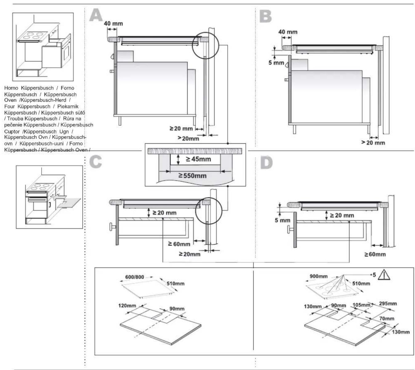 Küppersbusch KI6550.0SR - Montage / Instalación / Instalação / Installation / Installation / Kurulum / Montaz / Instalace / Inštalácia / Instalare / Installazione / Installatie - 1