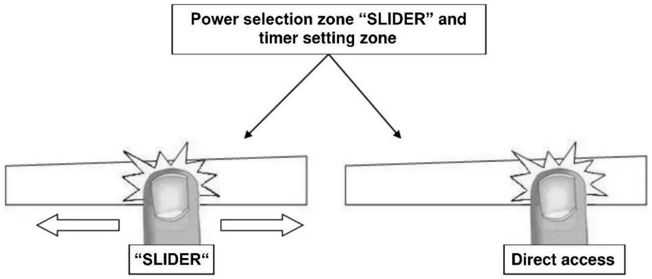 Küppersbusch KI6560.0SR - Power selection zone "SLIDER" and timer setting zone - 1