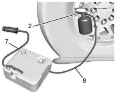 CADILLAC Escalade IQ (2026) - Using the Tire Sealant and Compressor Kit to Temporarily Seal and Inflate a Punctured Tire - 2