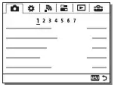 SONY Alpha ILCE-7K - Functions that can be selected using the MENU button - 1