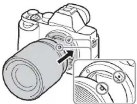 SONY Alpha ILCE-7K - Mount the lens by aligning the white index marks (mounting indexes) on the lens and camera. - 1