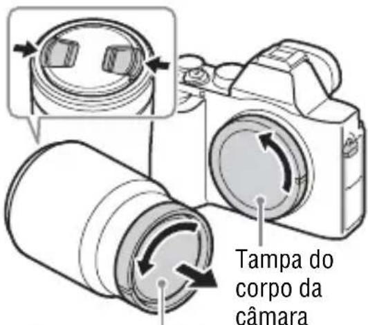 SONY Alpha ILCE-7K - Retire a tampa do corpo da câmara e a tampa para objetiva traseira da traseira da objetiva. - 1