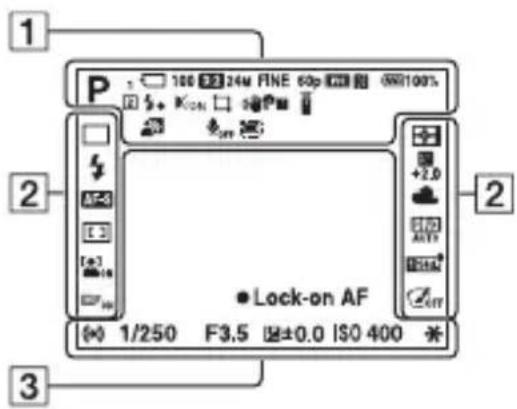 SONY Alpha ILCE-7K - List of icons on the screen - 1