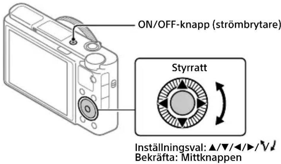 SONY CyberShot DSC-RX100M7 - Inställning av språk och klocka - 1