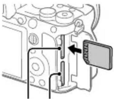 SONY Alpha ILCE-7RM4 - Inserire la scheda SD nello slot 1. - 1