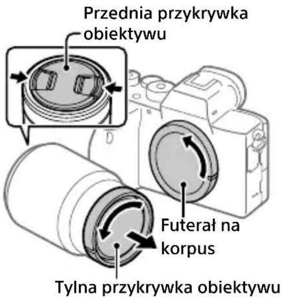 SONY Alpha ILCE-7RM4 - Zdejmij futerał na korpus z aparatu oraz tylną przykrywkę obiektywu z tylnej części obiektywu. - 1