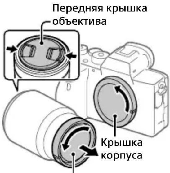 SONY Alpha ILCE-7RM4 - Снимите крышку корпуса с камеры и заднюю крышку объектива с его задней стороны. - 1