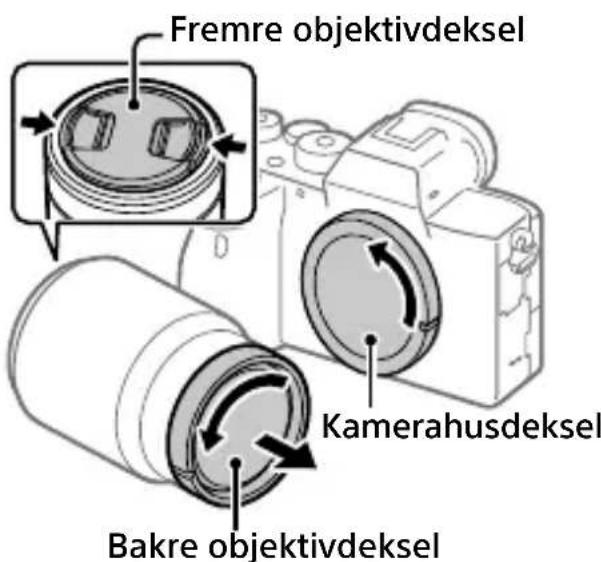 SONY Alpha ILCE-7RM4 - Fjern kamerahusdekselet fra kameraet og det bakre objektivdekselet fra baksiden av objektivet. - 1