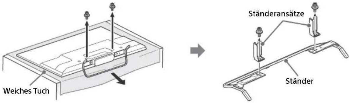 SONY KDL50W828BBAE2 - So lösen Sie den Tischständer vom Fernsehgerät - 1