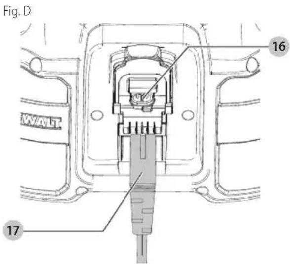 DEWALT DCR028 - Powering with the AC Power Cord (Fig. D) - 1