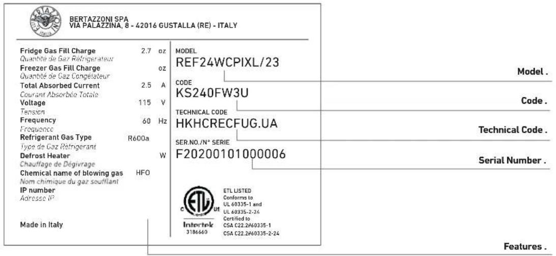 BERTAZZONI REF18WCPIXR23 - Important - 2