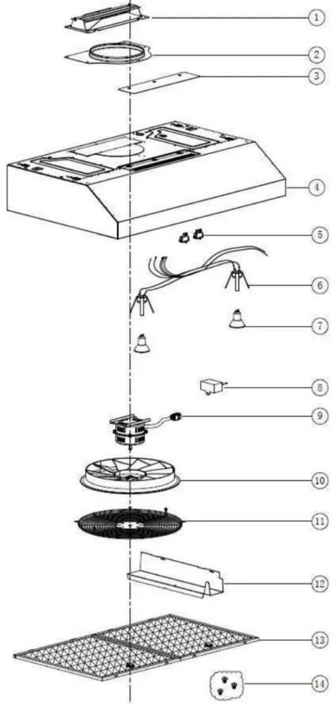 BROAN GLA1363WH - SERVICE PART - 1