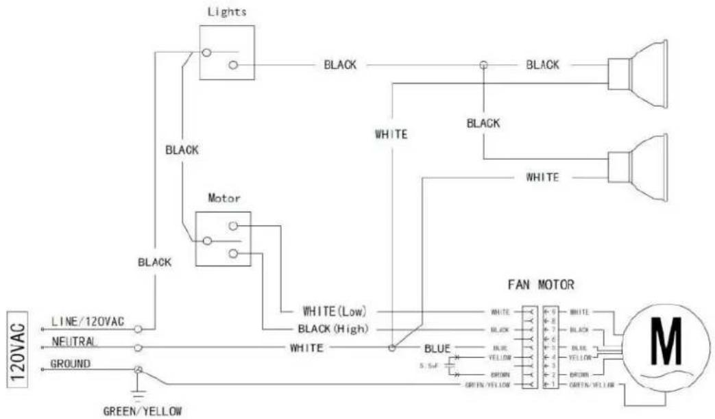 BROAN GLA1363WH - WIRING DIAGRAM - 1