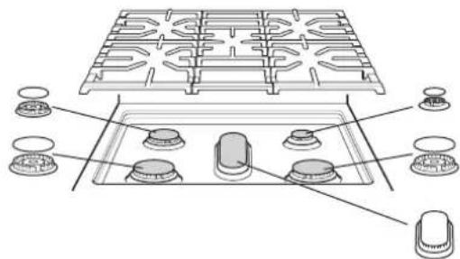 LG LRGN6323Y - Removing and Replacing the Gas Surface Burners - 1