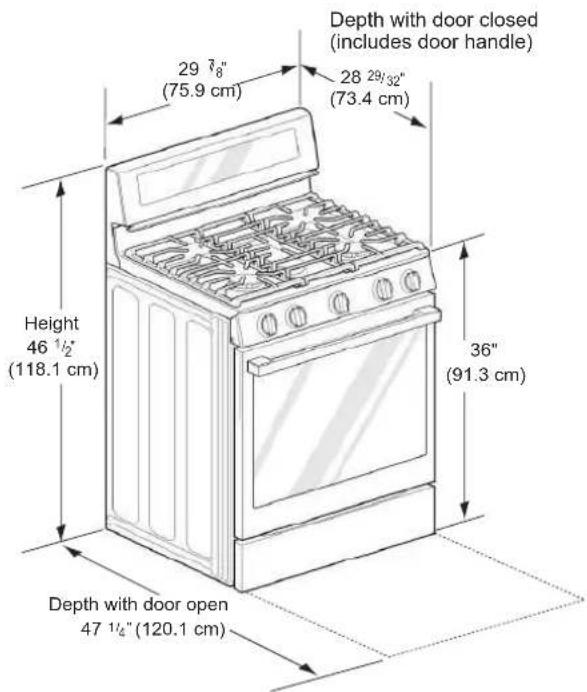 LG LRGN6323Y - Dimensions and Clearances - 2