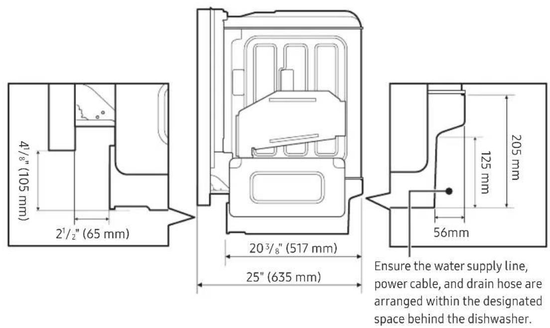SAMSUNG DW90F89T0U12 - Dimensions - 3