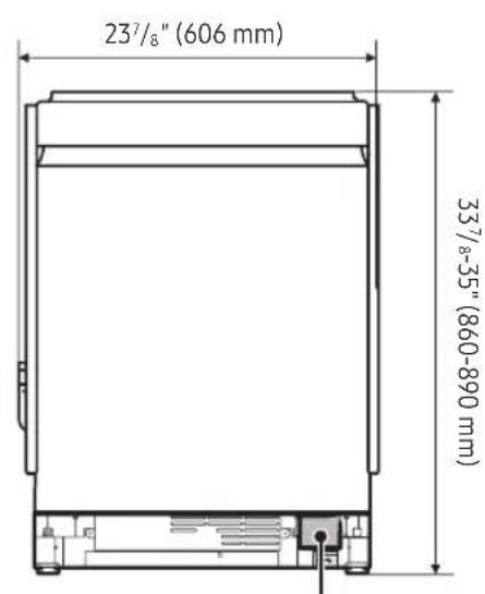 SAMSUNG DW90F89T0U12 - Dimensiones - 1