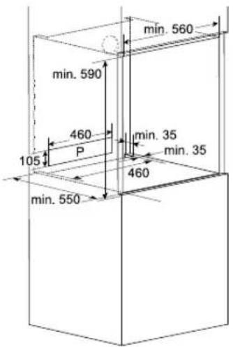 LG WS5D7230S - Schémas d'installation (pour un four encastrable simple 60cm) - 1