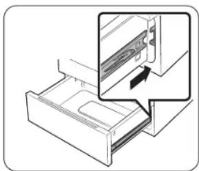 SAMSUNG NSE6DG8100SS - Retrait et installation du tiroir de rangement - 2