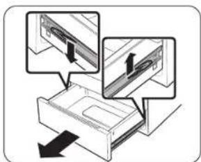 SAMSUNG NSE6DG8100SS - Removing and reinstalling the storage drawer - 1